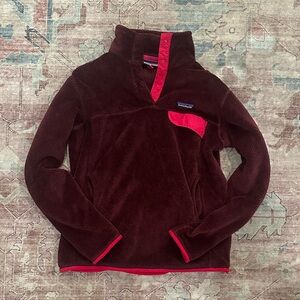 Patagonia Maroon Fleece with hot pink trim